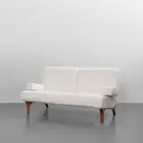 Eugenio Gerli, A sofa 'D73' model, 1966, Wood structure, load-bearing structure in shaped walnut wood,