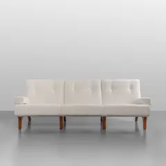 Eugenio Gerli, A sofa 'D73' model, 1966, Wood structure, load-bearing structure in shaped walnut wood,