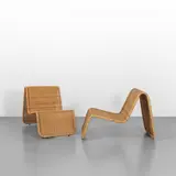 Tito Agnoli, A pair of 'P.3' lounge chairs, 1960s, Rod iron and wicker