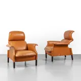 Achille E Piergiacomo Castiglioni, A pair of 'Sanluca' armchairs, 1959, Wood structure, rosewood legs,