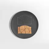 Nanni Valentini, A sculpture, 1960s, A large enameled plate with glued terracotta fragments and engraved design