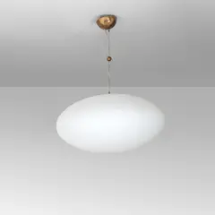 Stilnovo, A '1187' model hanging lamp, 1960s, Brass and 'Triplex Opal' frosted glass,