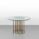 Frigerio Di Desio, A table, 1970s, Brass, crystal
