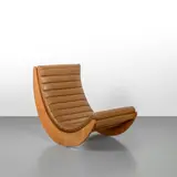 Verner Panton, A rocking chair ' Relaxer 2', 1974, Beech wood, leather upholstery
