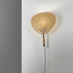 Ingo Maurer, A wall or table lamp 'Uchiwa I', 1973, Bamboo, rice paper, base in painted steel