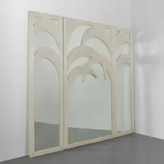 Three wall mirrors by Vivai Del Sud, 1970s, Lacquered rush, mirrored crystal, sold Apr 2026