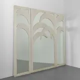 Vivai Del Sud, Three wall mirrors, 1970s, Lacquered rush, mirrored crystal