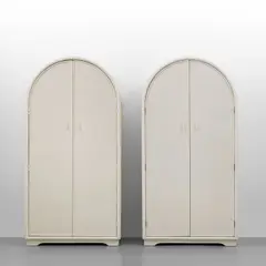 A pair of wardrobe by Vivai Del Sud, 1970s, Lacquered rush and rattan, maple interior, sold Apr 2026