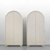 Vivai Del Sud, A pair of wardrobe, 1970s, Lacquered rush and rattan, maple interior