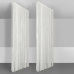 Mariyo Yagi E Studio Simon, A pair of ceiling lamps, 'Garbo R' model, 1976, Varnished steel sheet, nylon fringes