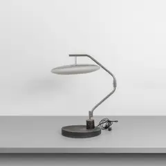 Max Ingrand, A table lamp '2488' model, 1970s, Varnished steel, Chrome-plated brass, frosted opaline glass