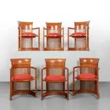 Frank Lloyd Wright, A set of six 'Barrel' model armchairs, design 1937