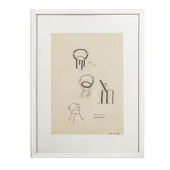 An ink drawing on paper of the 'First' chair, by Michele de Lucchi, 1983, produced by Memphis Milano in 1983, sold Apr 2026