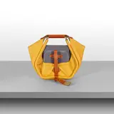 Patricia Urquiola, A bag transformable into a stool 'Stool', from the 'Objet Nomades' line, 2015, Metal frame, leather, 3D woven lining, gold-plated details