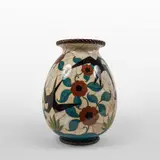 Manlio Trucco, Un grande vaso in maiolica con decoro di uccelli fantastici su fondo vegetale, 1930s, Altezza cm 53
