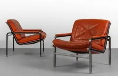 Andre' Vandenbeuck, Due poltrone 'Aluline', 1960s, Alluminio pressofuso parzialmente verniciato,