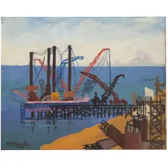 A DRAGA DE IPANEMA by E. P. Sigaud, ÓLEO SOBRE TELA, offered Aug 2026