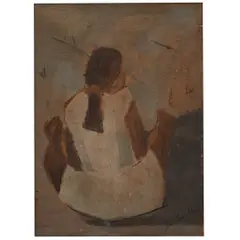 MENINA SENTADA by José Pancetti, ÓLEO SOBRE CARTÃO, offered Aug 2026