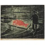 Oswaldo Goeldi, PEIXE VERMELHO, XILOGRAVURA