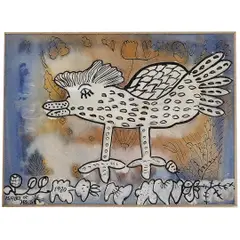 PÁSSARO by Isabel De Jesus, Nanquim e aquarela sobre papel, offered Apr 2026
