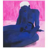 Brendon Reis, UMA HISTÓRIA DE AMOR QUERR NEGRA - YING E YANG, 2021, TINTA ACRÍLICA, GIZ PASTEL OLEOSO E PRATA SOBRE TELA