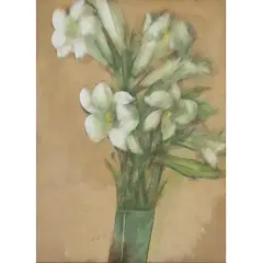 Flores (Lírios) by Carlos Scliar, Vinil encerado sobre tela colada em madeira, offered Nov 2025