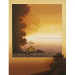Roberto Feitosa, Paisagem laranja, ÓLEO SOBRE TELA COLADO EM PLACA