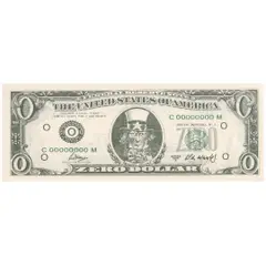 Zero dollar, 1984 by Cildo Meireles, Lito offset sobre papel moeda, offered Jul 2025