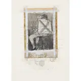 Alex Cerveny, Untitled, Grafite, caneta esferográfica, guache e folha de ouro sobre papel