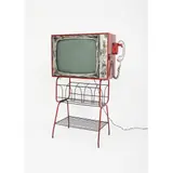 Barrão, DÉCADA DE 80, TELEVISÃO PINTADA, MADEIRA, FERRO E TELEFONE