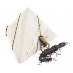 Laura Lima, 2015, TETRAEDRO BRANCO DE TECIDO, CORDAS E MATERIAL SECRETO