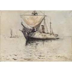 NAVIO ESCOLA BENJAMIN CONSTANT by Giovanni Battista Castagneto, ÓLEO SOBRE TELA, offered Mar 2024