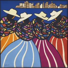 Untitled by H. Persivale, Óleo e colagem sobre tela, offered May 2023