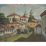 José Wood, IGREJA DE SÃO FRANCISCO DE ASSIS VISTA DO ADRO DA IGREJA DAS MERCÊS, Óleo sobre tela