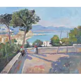 Dias Ramos, TERRAÇO OVERLOOKING BAY, Óleo sobre tela