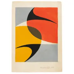 SEQUÊNCIA DE CURVAS by Hermelindo Fiaminghi, GUACHE SOBRE CARTÃO, offered Apr 2023