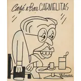 Antônio Nássara, Café e bar Carmelitas, Nanquim lápis de cor e guache sobre papel