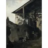 Giovanni Battista Castagneto, FUNDO DE QUINTAL, ÓLEO SOBRE TELA
