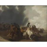 Isaac Junius, UMA BATALHA DE CAVALARIA, ÓLEO SOBRE MADEIRA