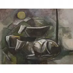 Lasar Segall, GADO AO LUAR, ÓLEO SOBRE TELA