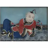 Dinastina Qing., IMPERADOR MENINO, Pintura sobre vidro