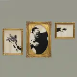 THROWER, 2019 by Banksy, TRÍPTICO. SERIGRAFIA EM CORES SOBRE CARTÃO 1500 MICRON, offered Feb 2022