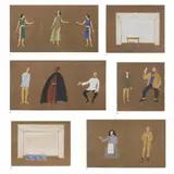ESTUDO PARA CENOGRAFIA DA PEÇA “A HISTÓRIA DO SOLDADO” by Alfredo Volpi, Têmpera sobre papel, offered Feb 2022