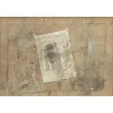 Artur Barrio, O RATO ESTA A MESA, CIMENTO, MADEIRA E PAPEL KRAFT COLADO SOBRE CARTÃO