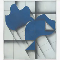 OPEN FROM BLUE by Abelardo Zaluar, Vinil sobre placa, offered Sep 2021