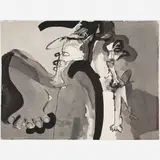 Carlos Vergara, DUAS FIGURAS, GUACHE E NANQUIM SOBRE PAPEL