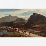 Sidney Richard Percy, Pastoreando gado, ÓLEO SOBRE TELA