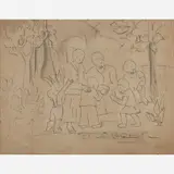 Gente do povoado by Tarsila do Amaral, Grafite e nanquim sobre papel, offered Oct 2018