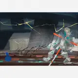Espantalho na tempestade by Candido Portinari, GUACHE E NANQUIM SOBRE PAPEL, offered Apr 2018