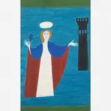 Santa Bárbara, década de 60 by Alfredo Volpi, TÊMPERA SOBRE TELA, offered Apr 2018